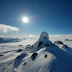 Scenic view of snow covered landscape