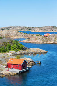 Idyllic cottage at a rocky coastline