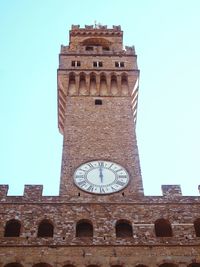 Low angle view of built structure against clear sky