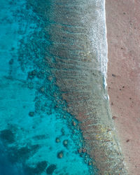 Island coastline from above