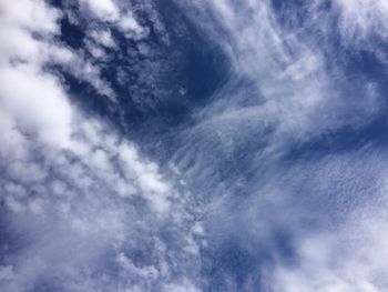 Low angle view of clouds in sky