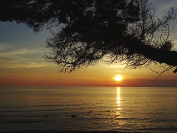 Scenic view of sea during sunset