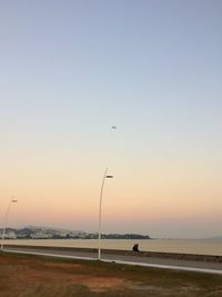 Scenic view of sea at sunset