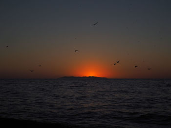 View of sea at sunset