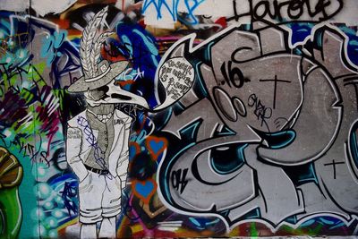 Full frame shot of graffiti on wall