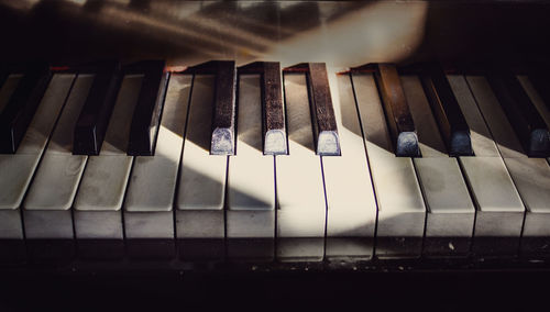 Close-up of piano keys