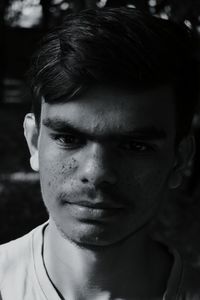 Close-up portrait of teenage boy