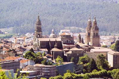 Santiago de compostela city and church  in galicia, spain