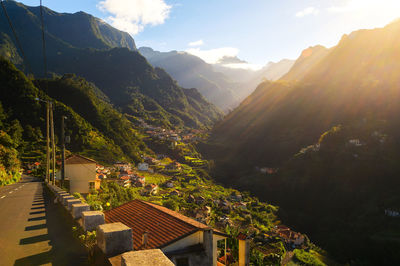 Scenic view of mountains against sky