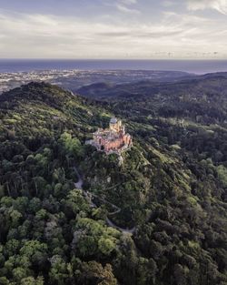 High angle view of cityscape against sky