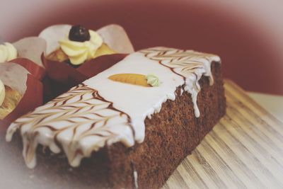 Close-up of cake on table