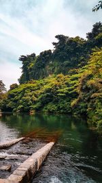 Scenic view of river against sky