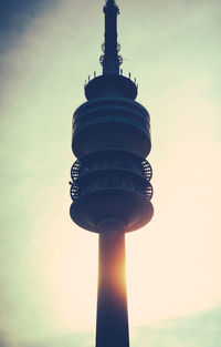 Low angle view of communications tower