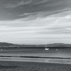 Boat sailing in sea