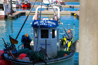 People working in boat