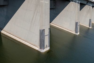 High angle view of building by water