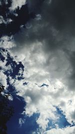 Low angle view of silhouette birds against sky