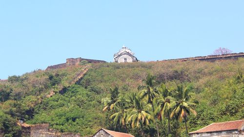 Scenic view of mountain against clear sky