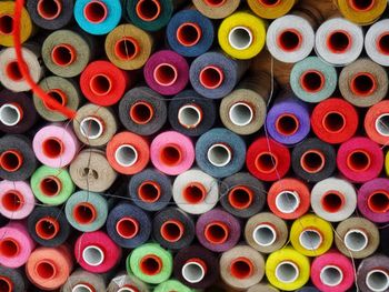 Full frame shot of colorful drinking straws