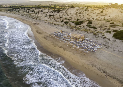 High angle view of beach