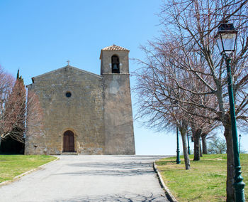 Exterior of historic building against sky