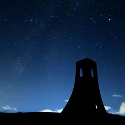 Low angle view of silhouette stars against sky at night