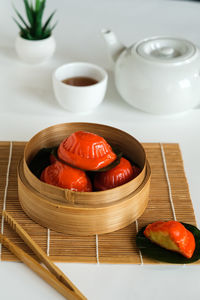 Close-up of food on table