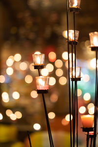 Close-up of illuminated light bulb