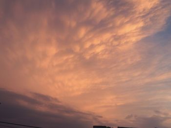 Low angle view of sky at sunset