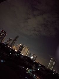 City lit up at night