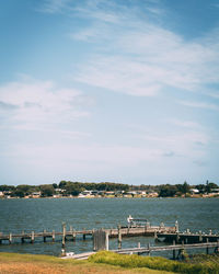 Scenic view of beach against sky