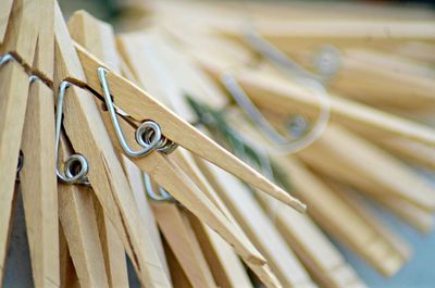 View of wooden clothes peg