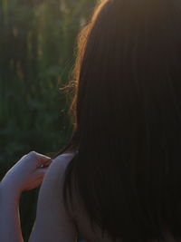 Close-up portrait of a woman