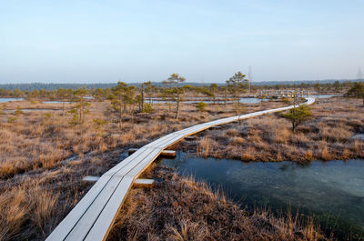 Scenic view of landscape against clear sky