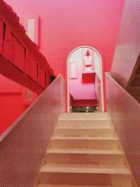 Low angle view of staircase in building
