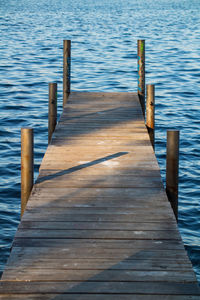 Wooden pier over lake