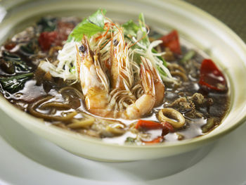 Close-up of soup in bowl