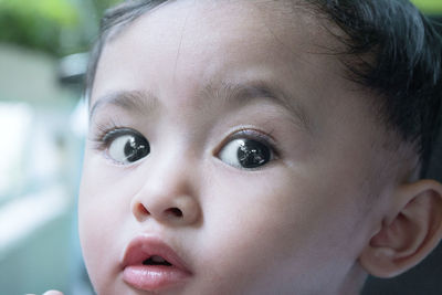 Close-up portrait of cute baby