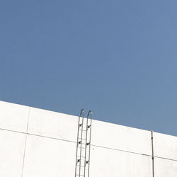 Low angle view of building against clear blue sky