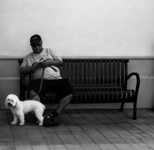 People sitting on bench