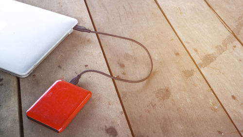 Close-up of laptop on table