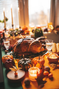 Close-up of food on table