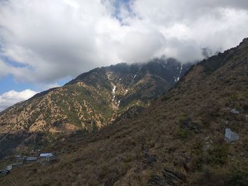 Scenic view of mountains against sky