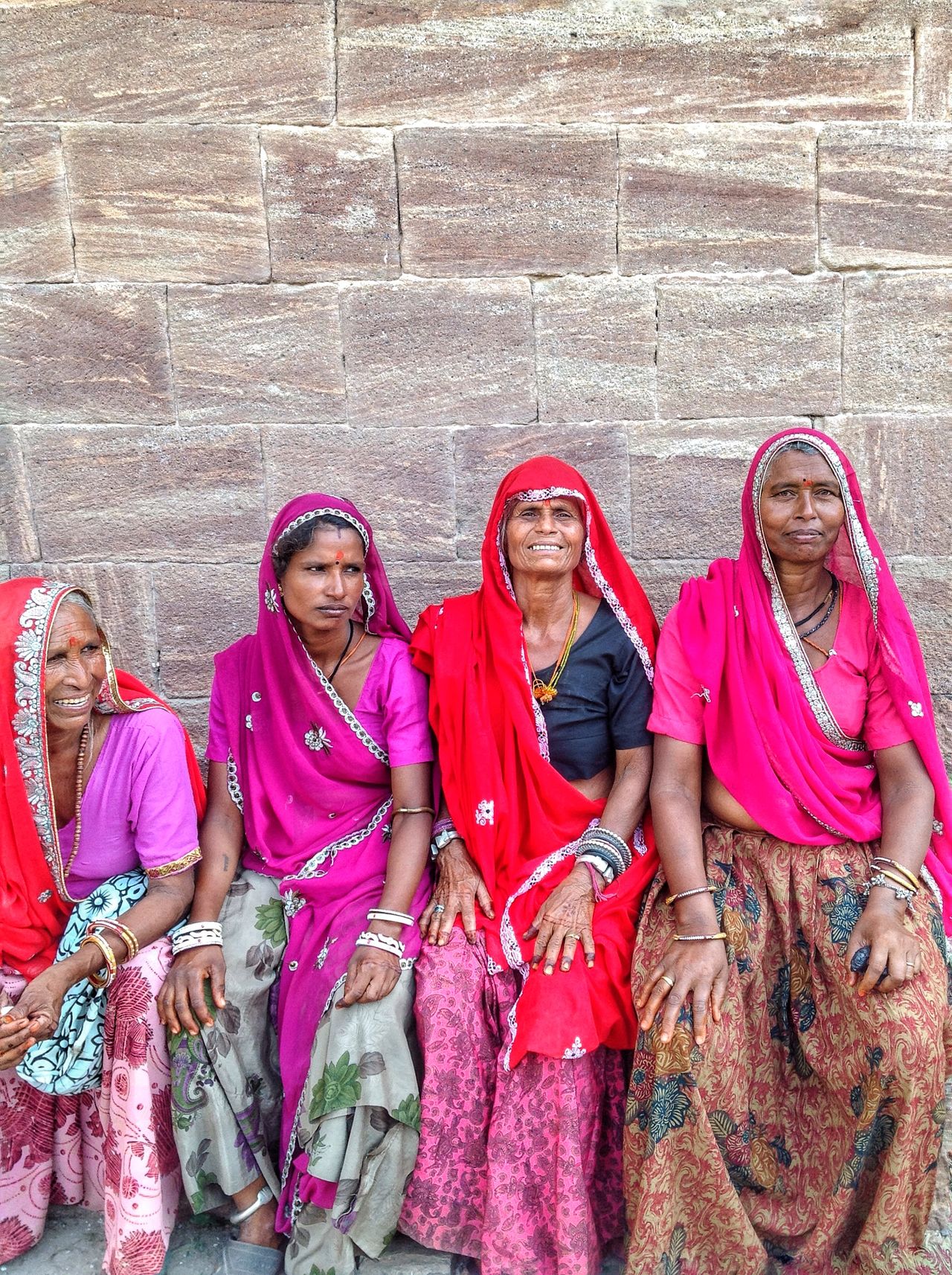 Pink and red sari