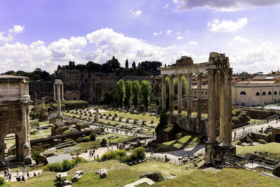 Panoramic view of historic building against sky