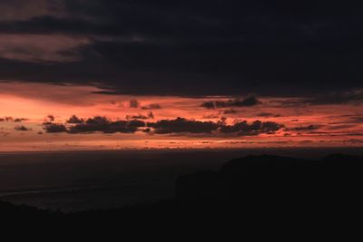Scenic view of dramatic sky during sunset