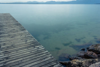 High angle view of pier over sea