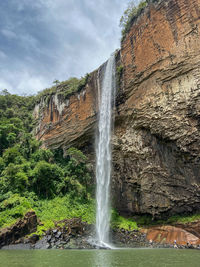 Scenic view of waterfall