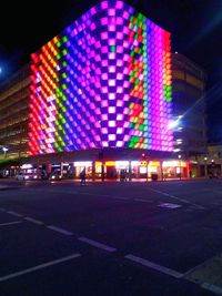 Illuminated building at night