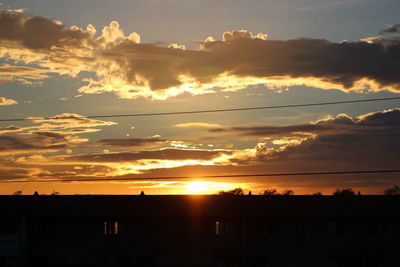 Scenic view of dramatic sky during sunset